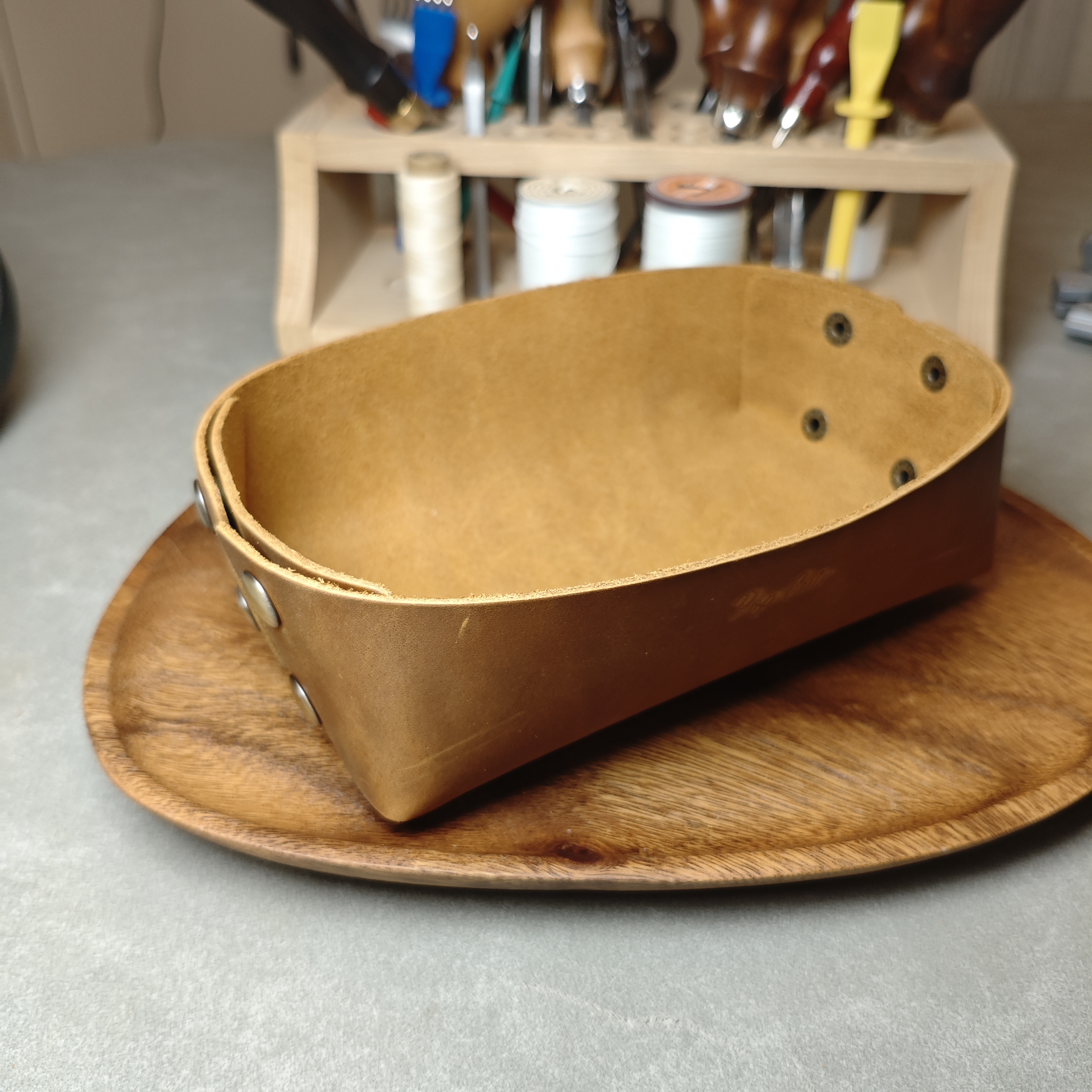  Handmade Crazy Horse Leather Tray | Rectangular