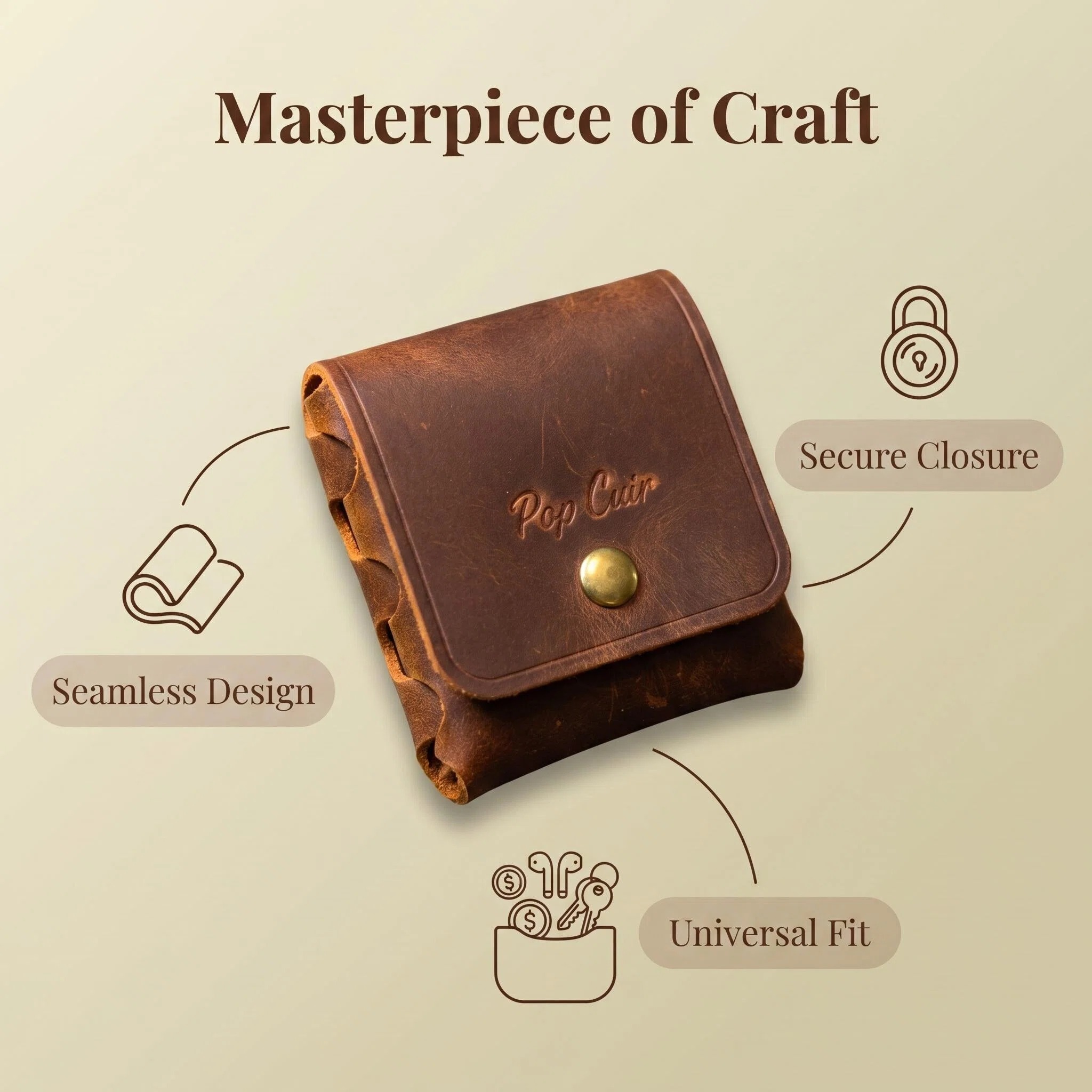 Crazy Horse Leather AirPods Case - One Piece Seamless Design