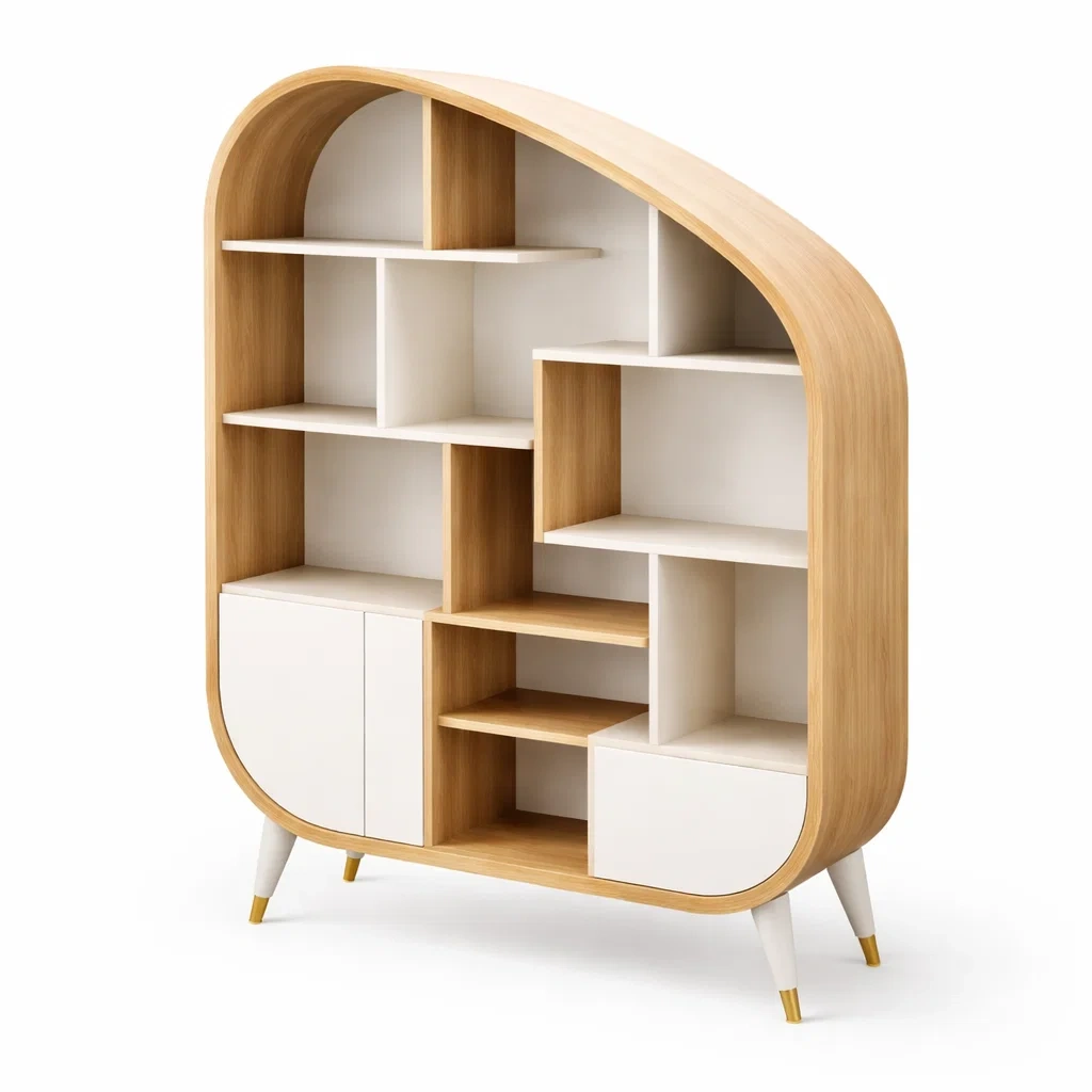 Bibliotheque moderne avec rangement ferme-VibePosh