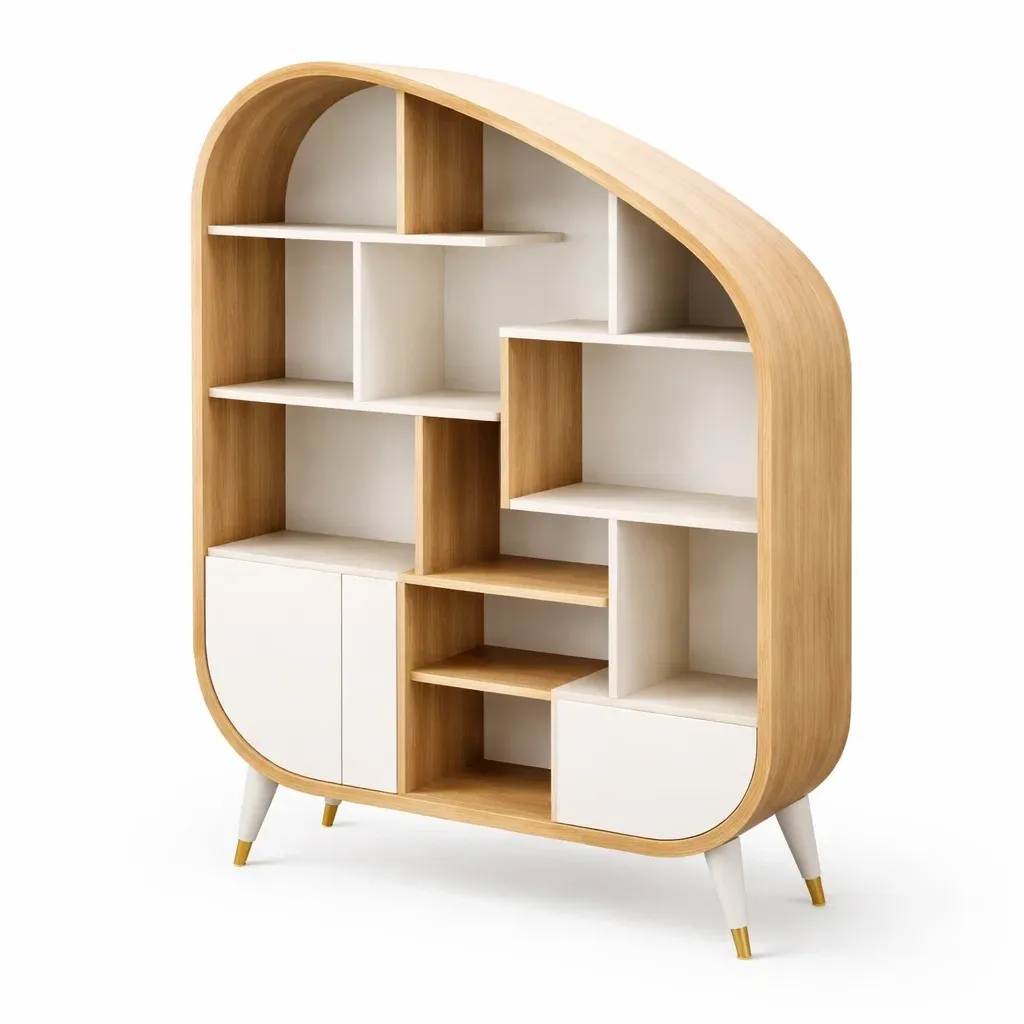 Bibliotheque moderne avec rangement ferme-VibePosh