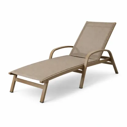 Bain de soleil exterieur design aluminium textilene-VibePosh