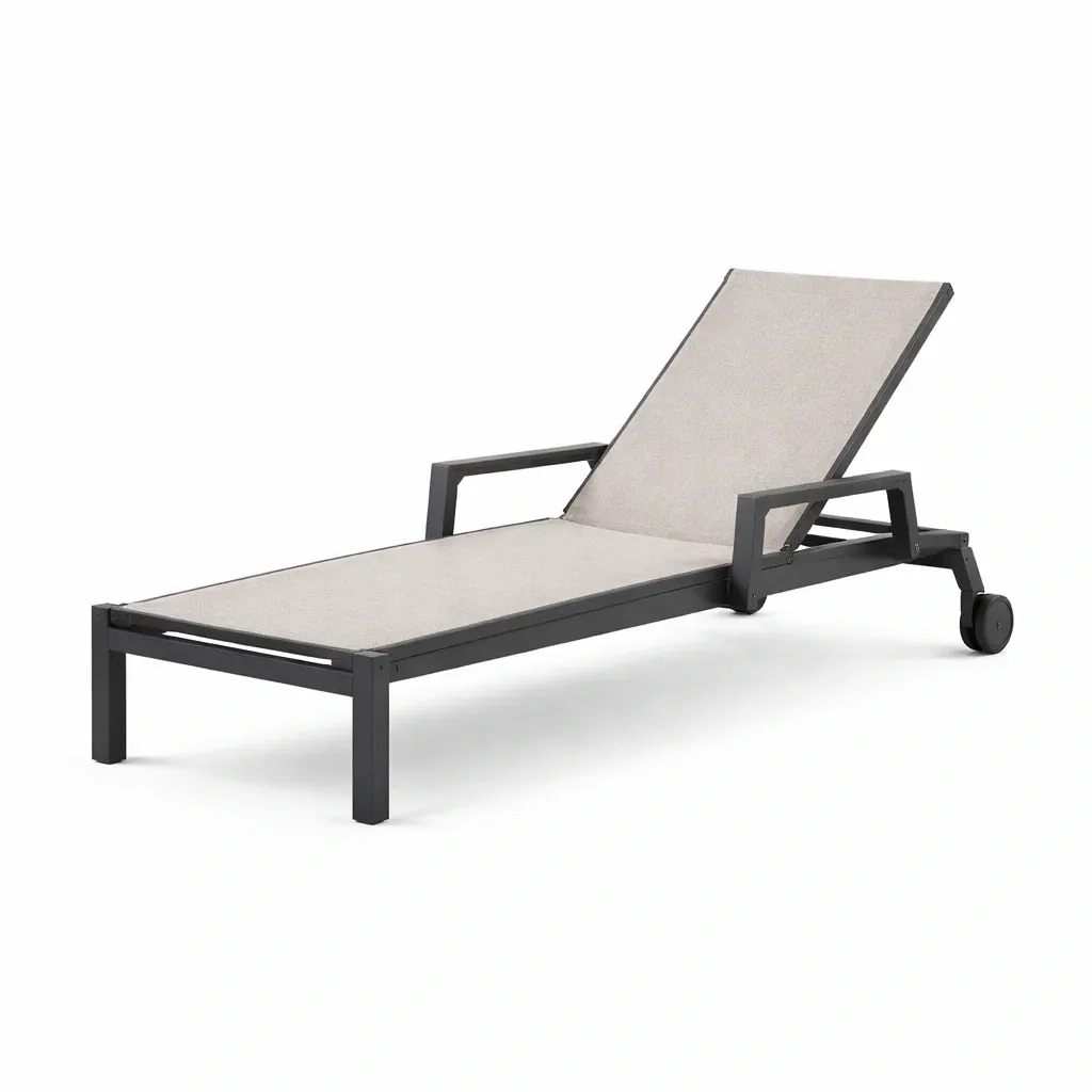 Bain de soleil exterieur aluminium avec roues-VibePosh