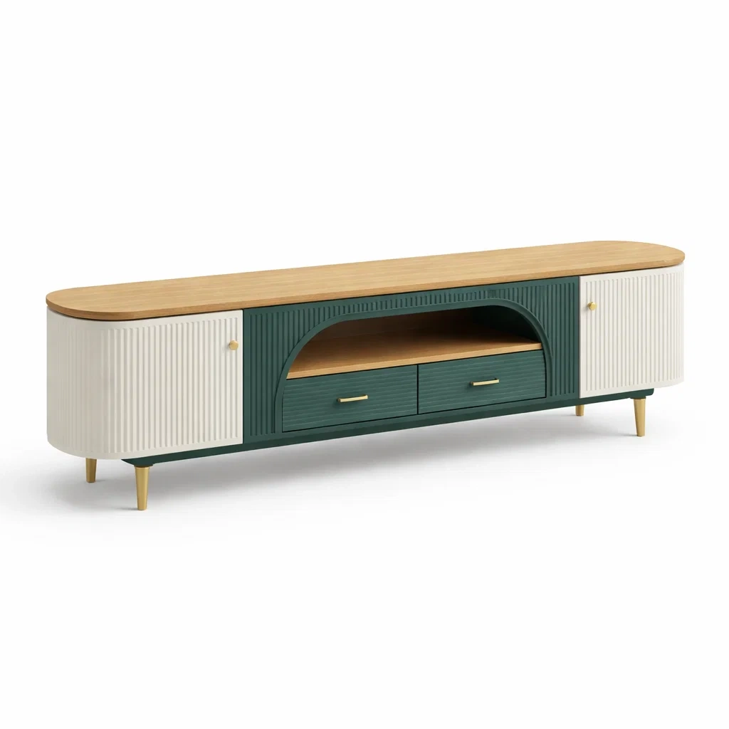 Meuble TV design retro avec rangement-VibePosh