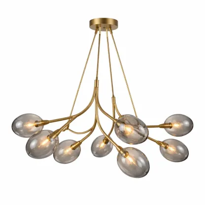 Lustre suspendu design moderne a globes multiples couleur or-CozyAxis