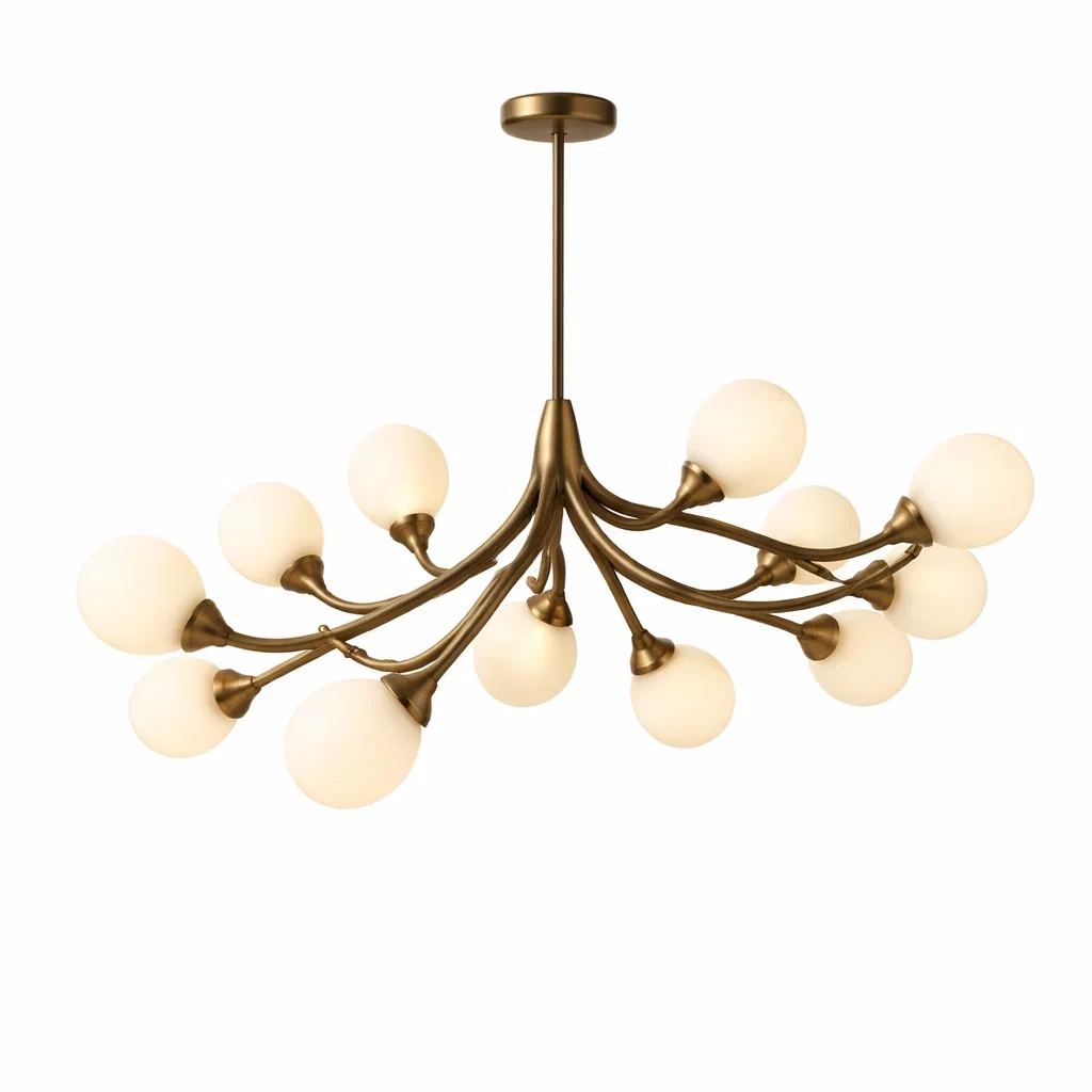 Lustre suspendu contemporain a bras multiples couleur or-CozyAxis