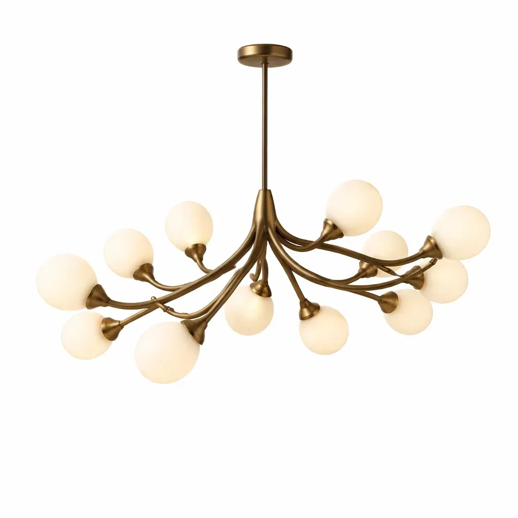 Lustre suspendu contemporain a bras multiples couleur or-CozyAxis