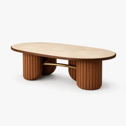 Table basse contemporaine avec base cannelee-CozyAxis