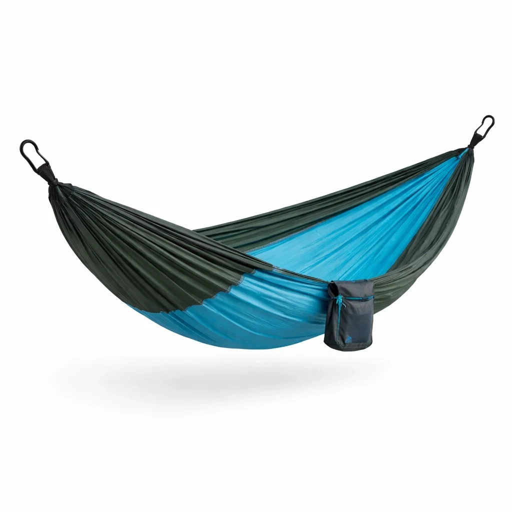 Hamac compact bivouac bleu et vert kaki-rugrelish