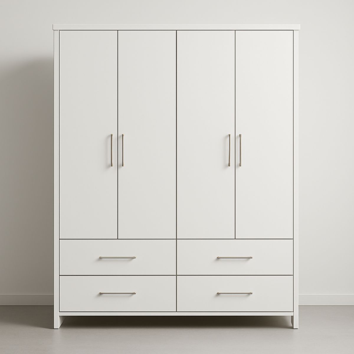 Armoire en Bois avec Portes et Tiroirs Blanc