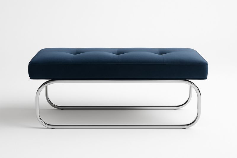 Banc 120×45 cm en Polyester Bleu avec Mousse PU