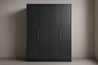 Armoire en Bois MDF Noir 200x150x60 cm