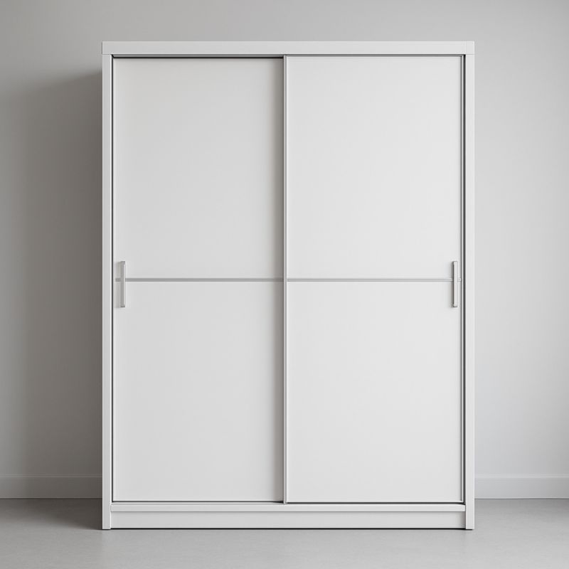 Armoire Portes Coulissantes Bois Blanc 200x60x210 cm