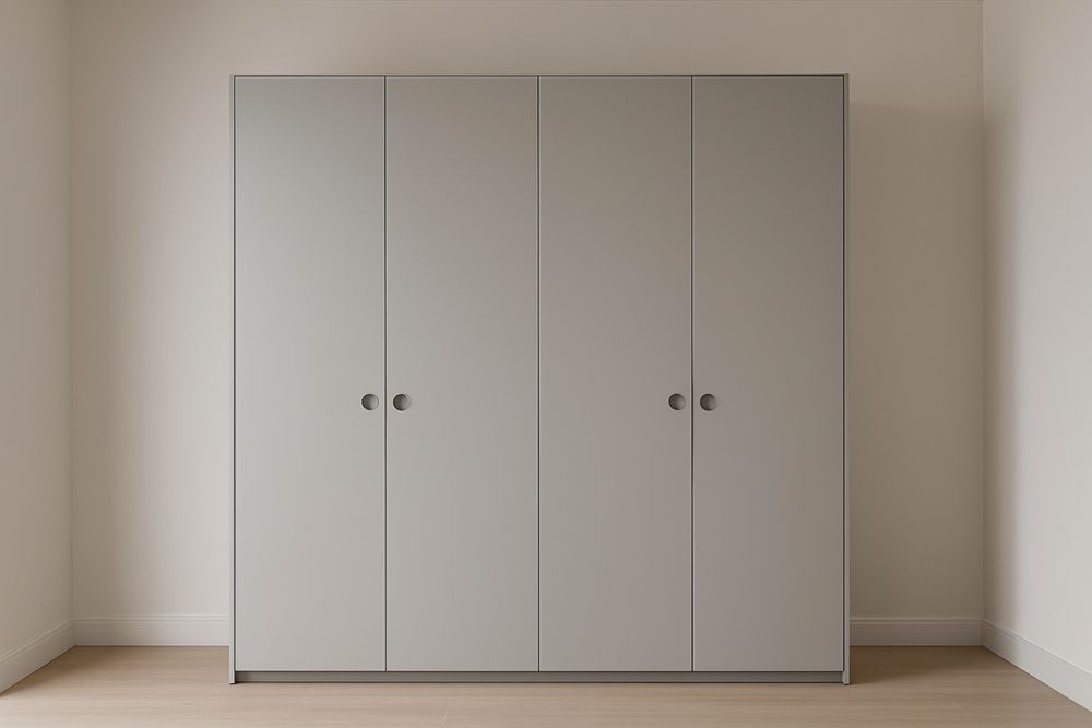 Armoire 4 portes MDF Gris 200x60x220 cm