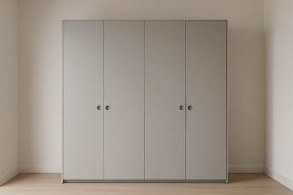 Armoire 4 portes MDF Gris 200x60x220 cm
