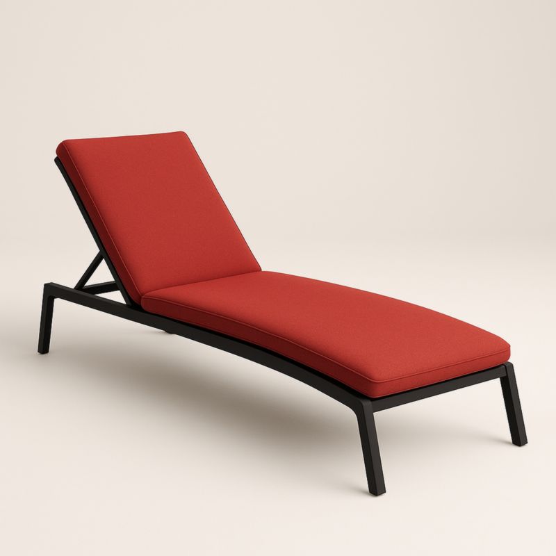 Chaise Longue en Aluminium et Polyester Rouge 200cm