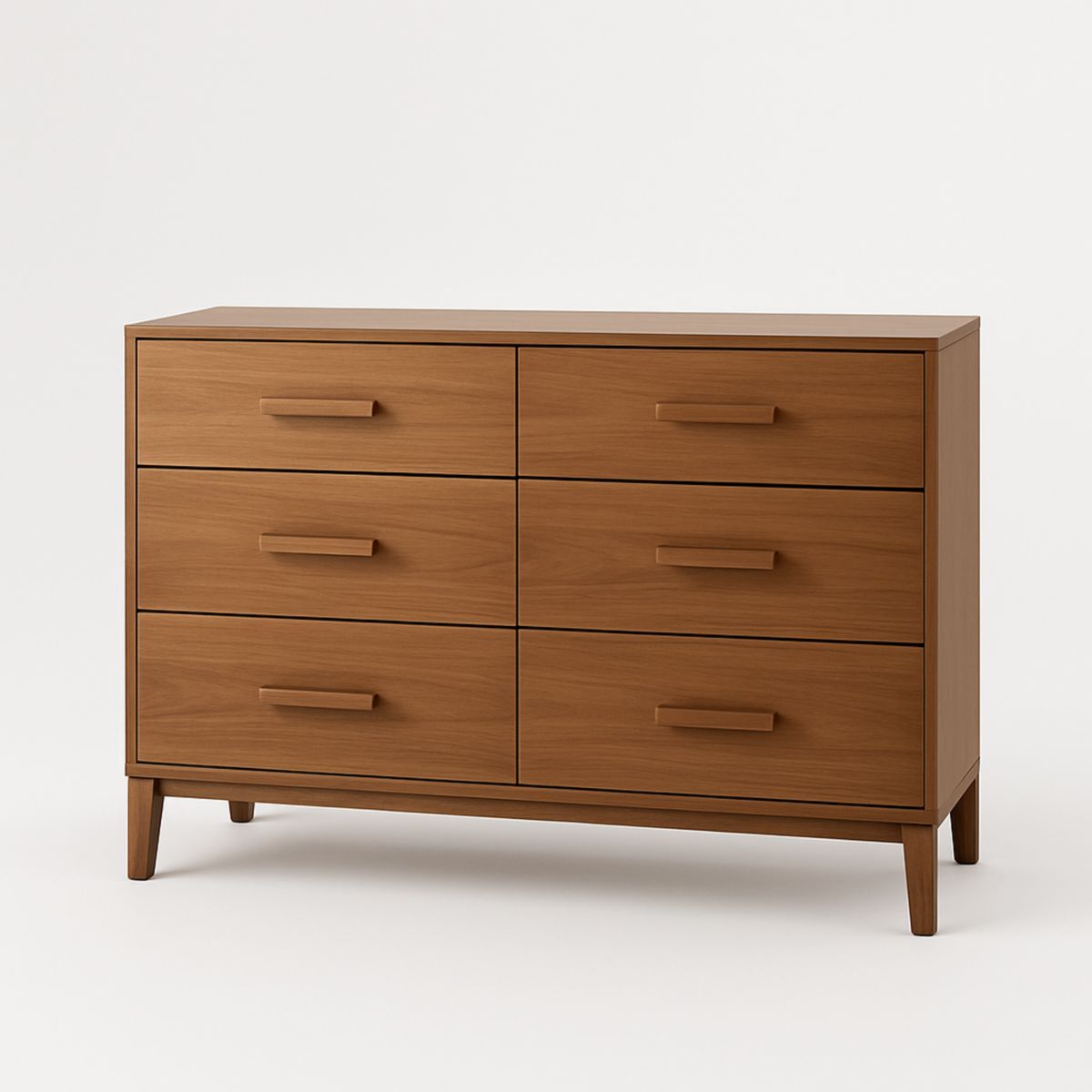 Commode 6 tiroirs en bois 120x40x75 cm