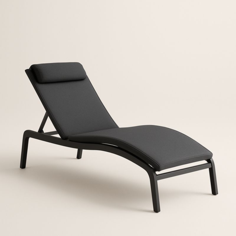 Chaise Longue Extérieure en Aluminium Noir