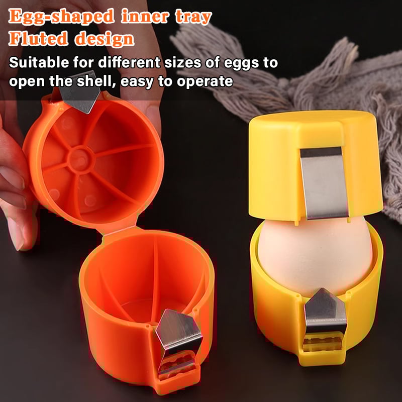 🎊Durable Egg Opener with Egg-Shaped Tray – Flawless Shell Opening for Home & Travel