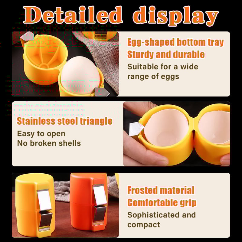 🎊Durable Egg Opener with Egg-Shaped Tray – Flawless Shell Opening for Home & Travel