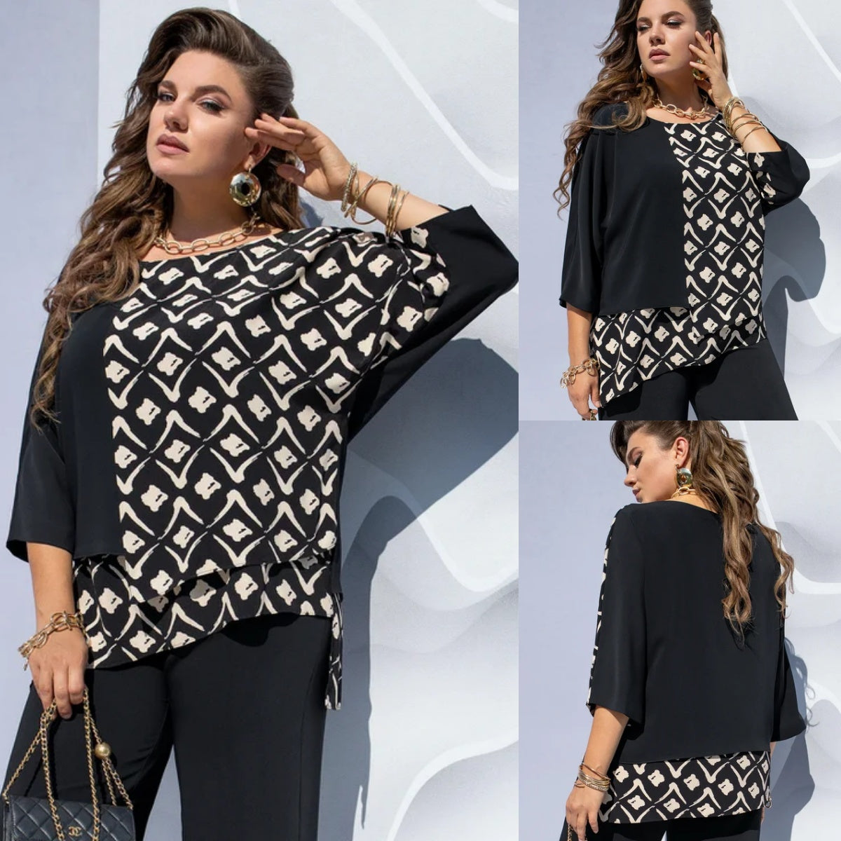 [S-5XL]❤️2025 nowa elegancka damska koszula z okrągłym dekoltem