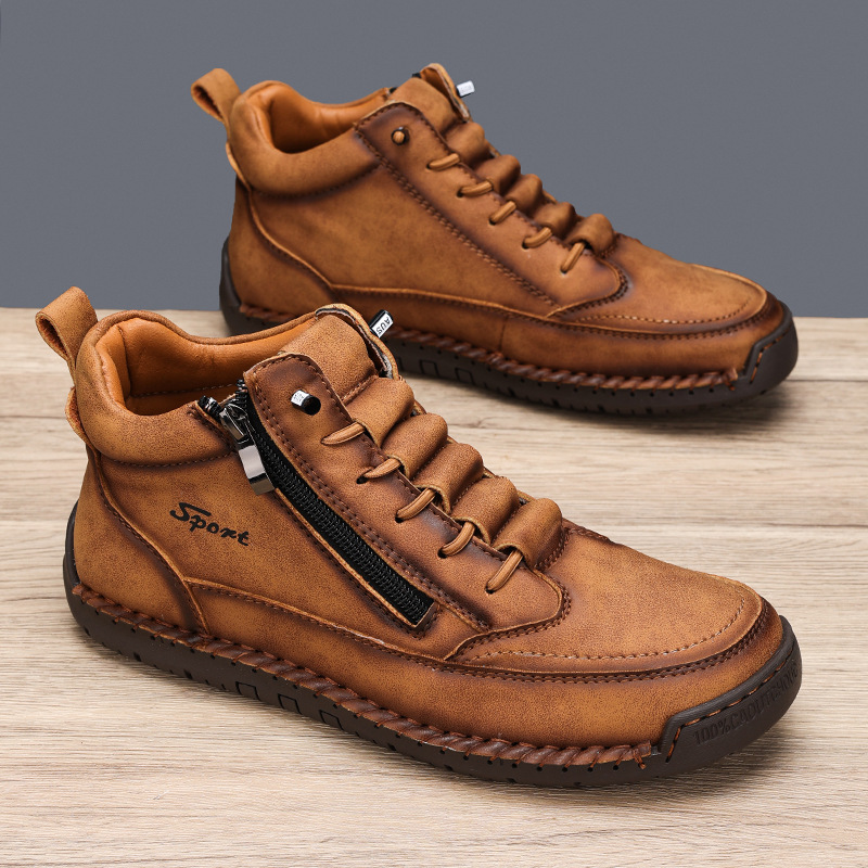 Cross-Border Amazon Large Size Martin Boots Hand-Stitched Women'S Shoes Soft Sole Autumn And Winter Flat Shoes Couples Casual Shoes Men