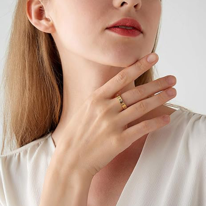 Round Cut Diamond White Sterling Silver Promise Ring Wedding Band