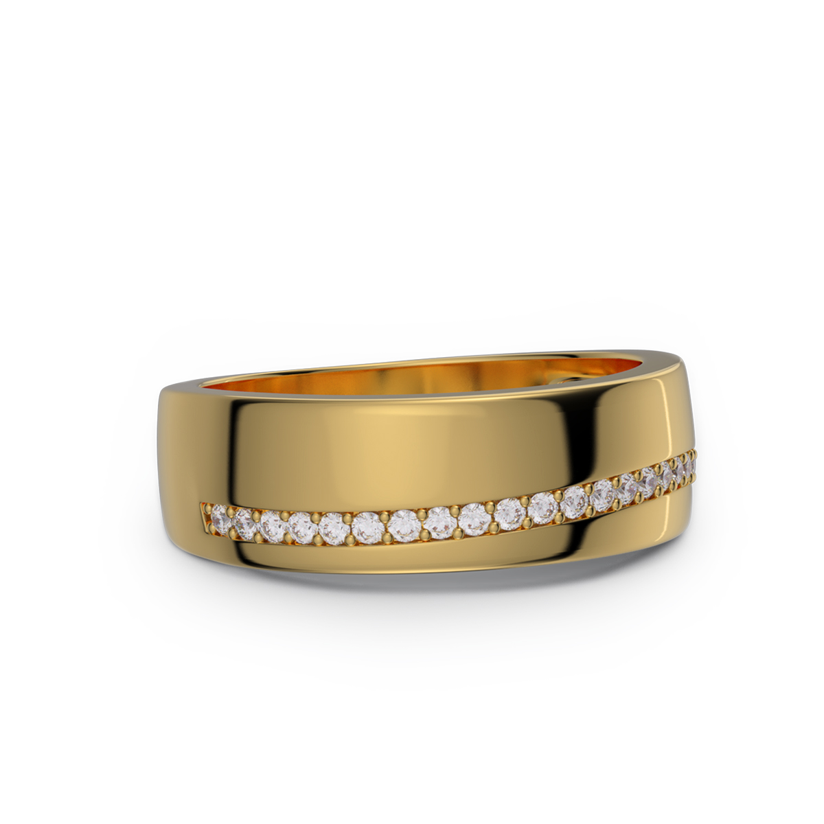 Round Cut Diamond White Sterling Silver Wedding Ring