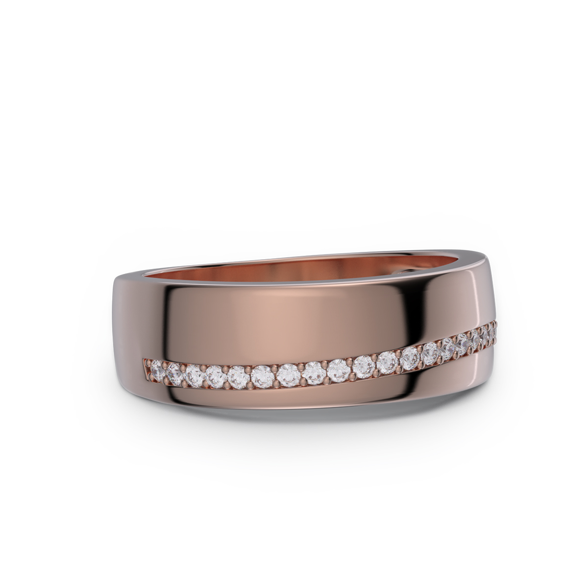 Round Cut Diamond White Sterling Silver Wedding Ring