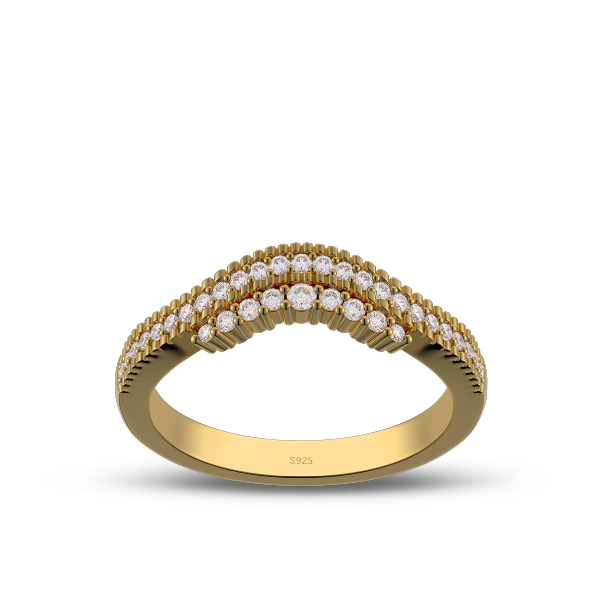 Round Cut Diamond White Sterling Silver Wedding Ring