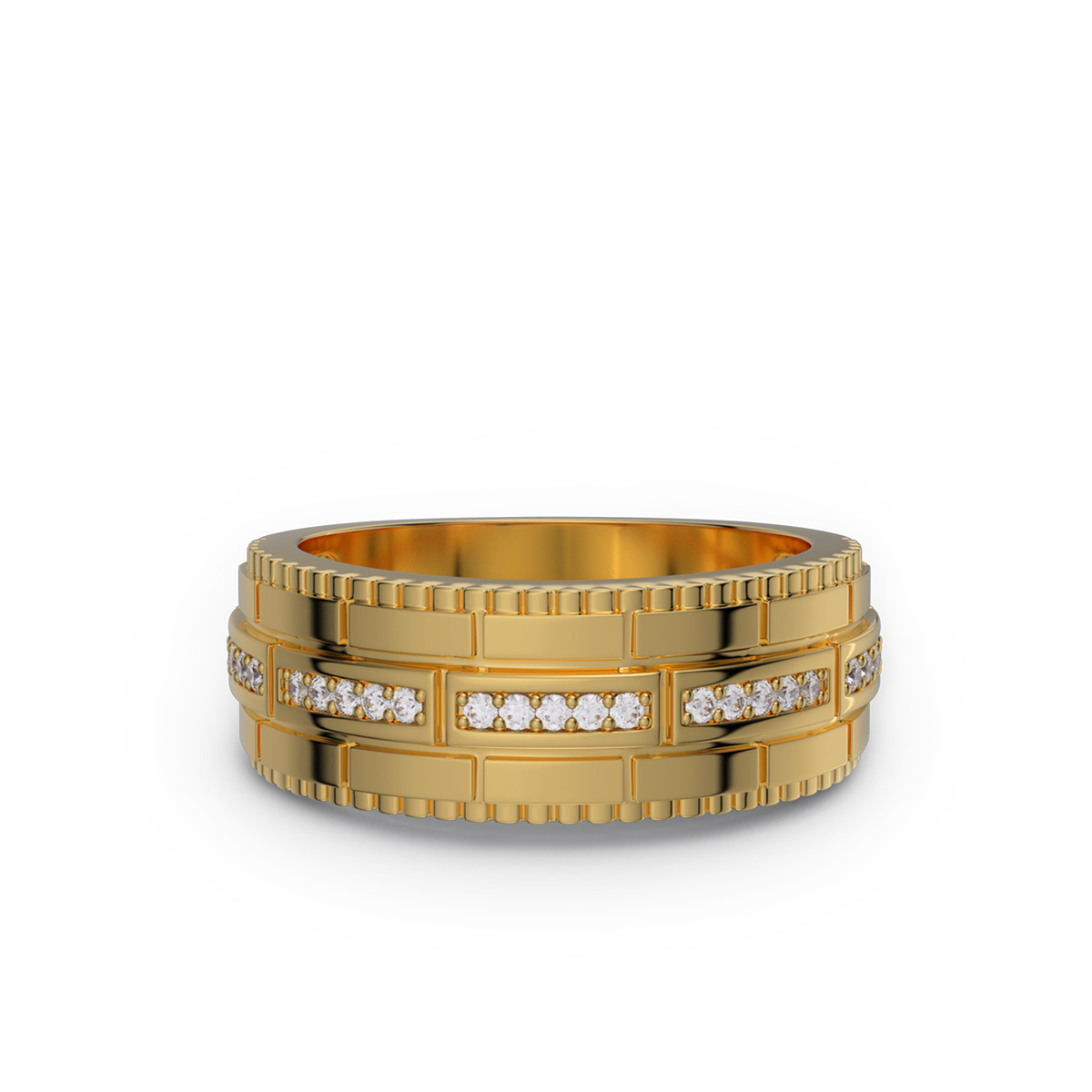 Round Cut Diamond White Sterling Silver Wedding Ring