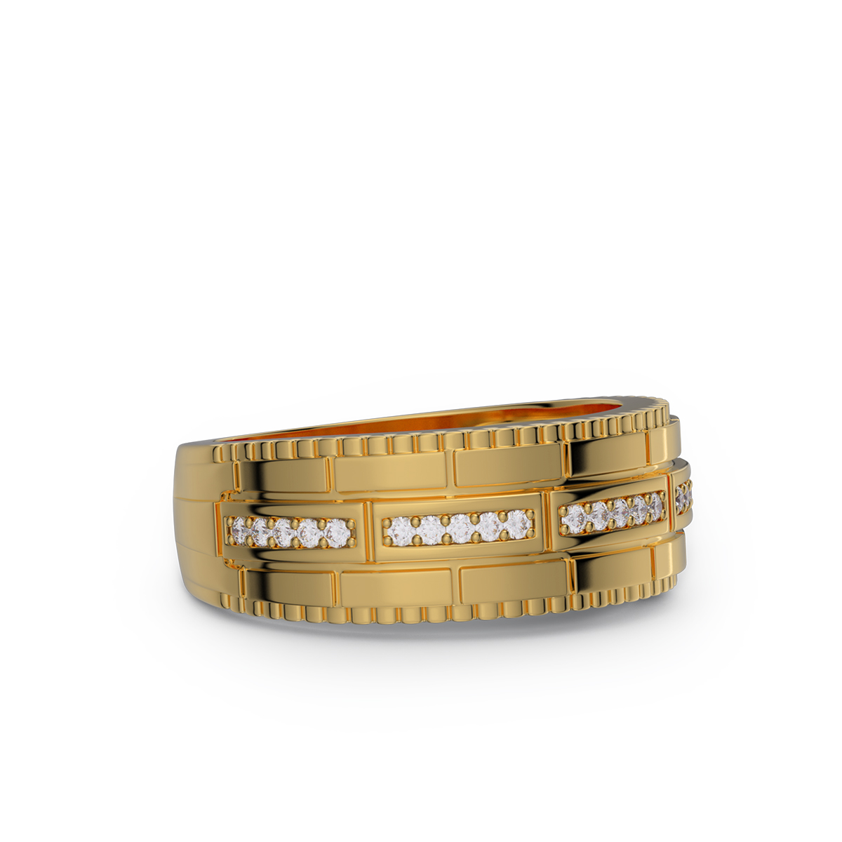 Round Cut Diamond White Sterling Silver Wedding Ring