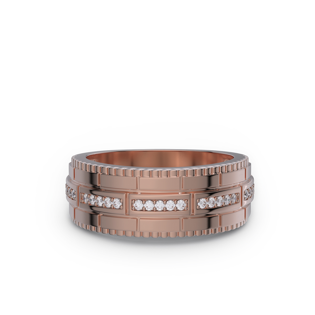 Round Cut Diamond White Sterling Silver Wedding Ring