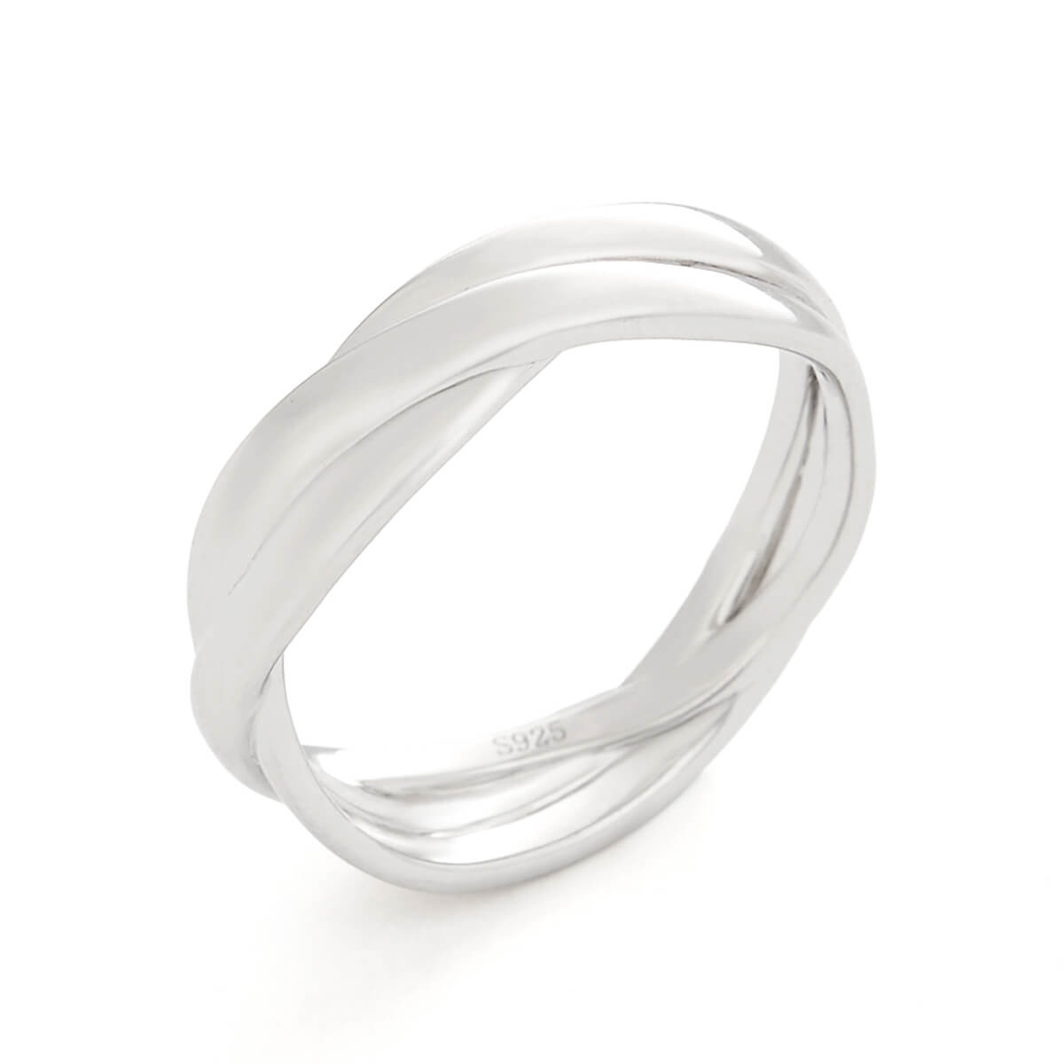 Simple Twisted Design 925 Sterling Silver Band Ring for Women and Men