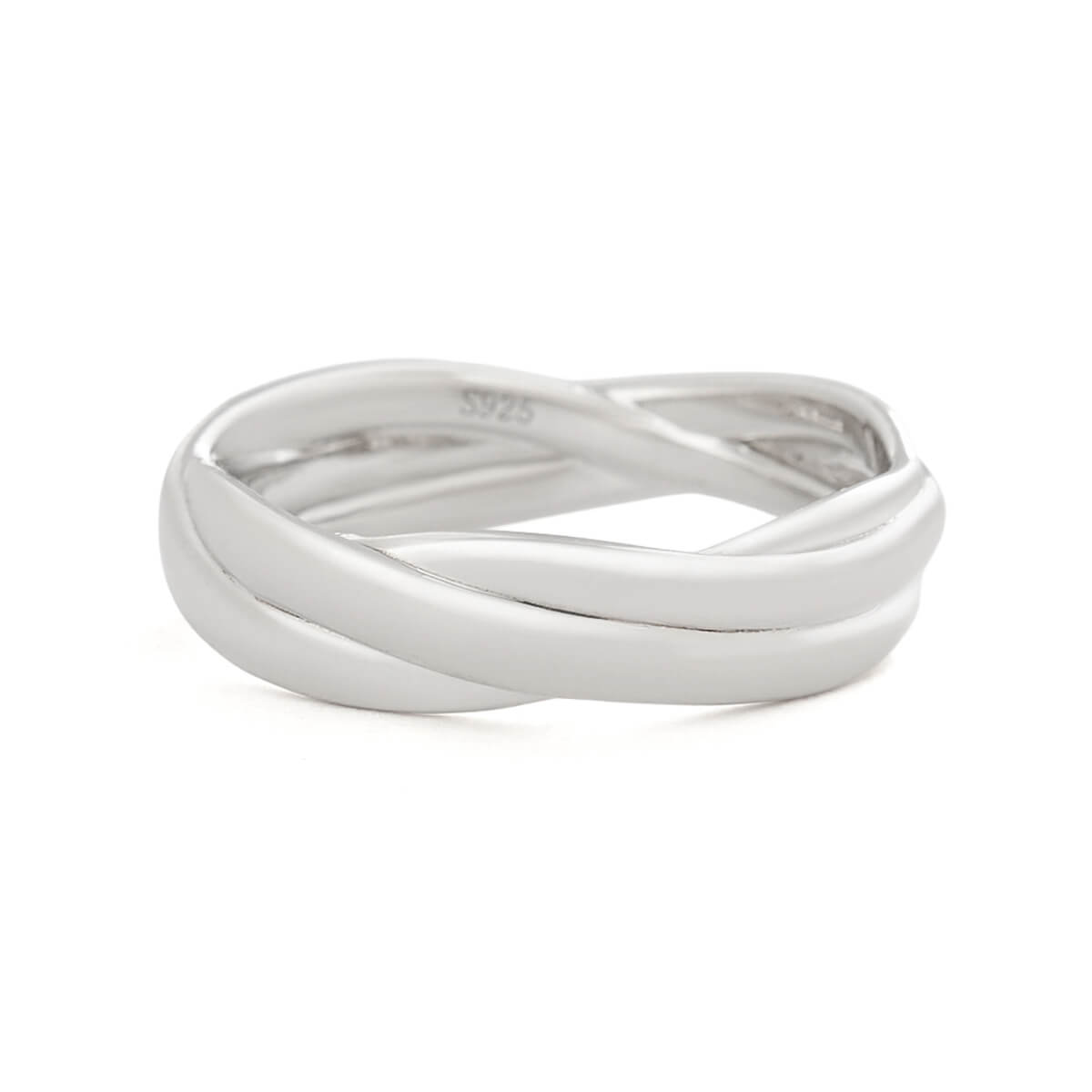 Simple Twisted Design 925 Sterling Silver Band Ring for Women and Men