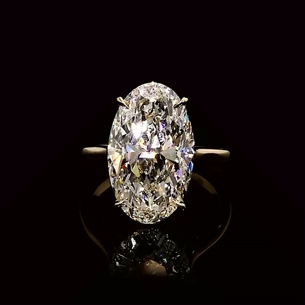 Oval Cut Diamond White Yellow Gold Engagement Ring in Sterling Silver