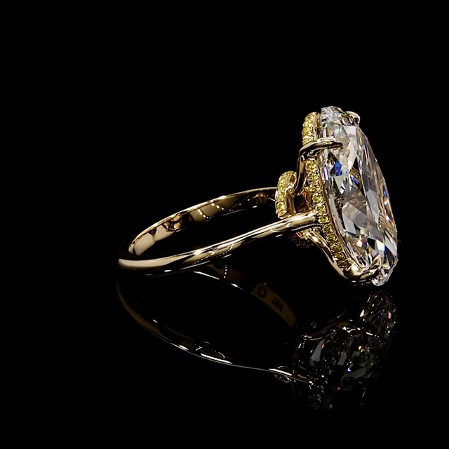 Oval Cut Diamond White Yellow Gold Engagement Ring in Sterling Silver