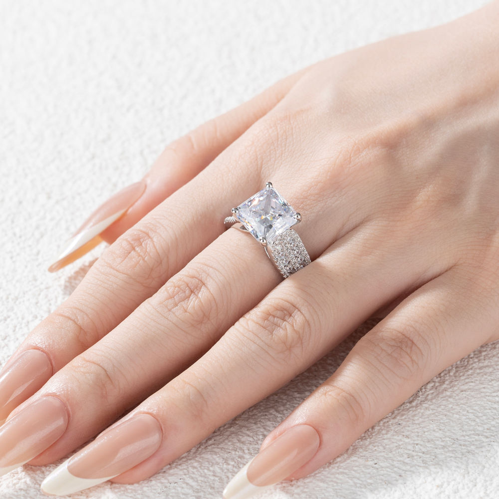 Princess Cut Diamond White 925 Sterling Silver Engagement Ring