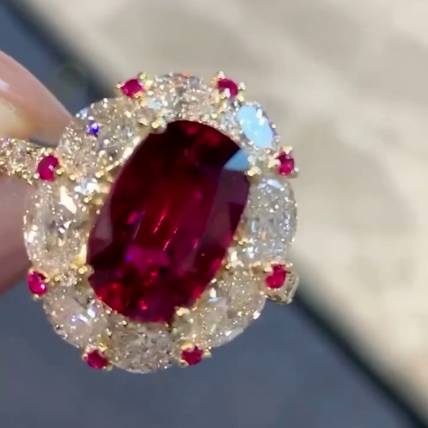 Cushion Cut Garnet Red Art Deco Halo 925 Sterling Silver Yellow Gold Engagement Ring