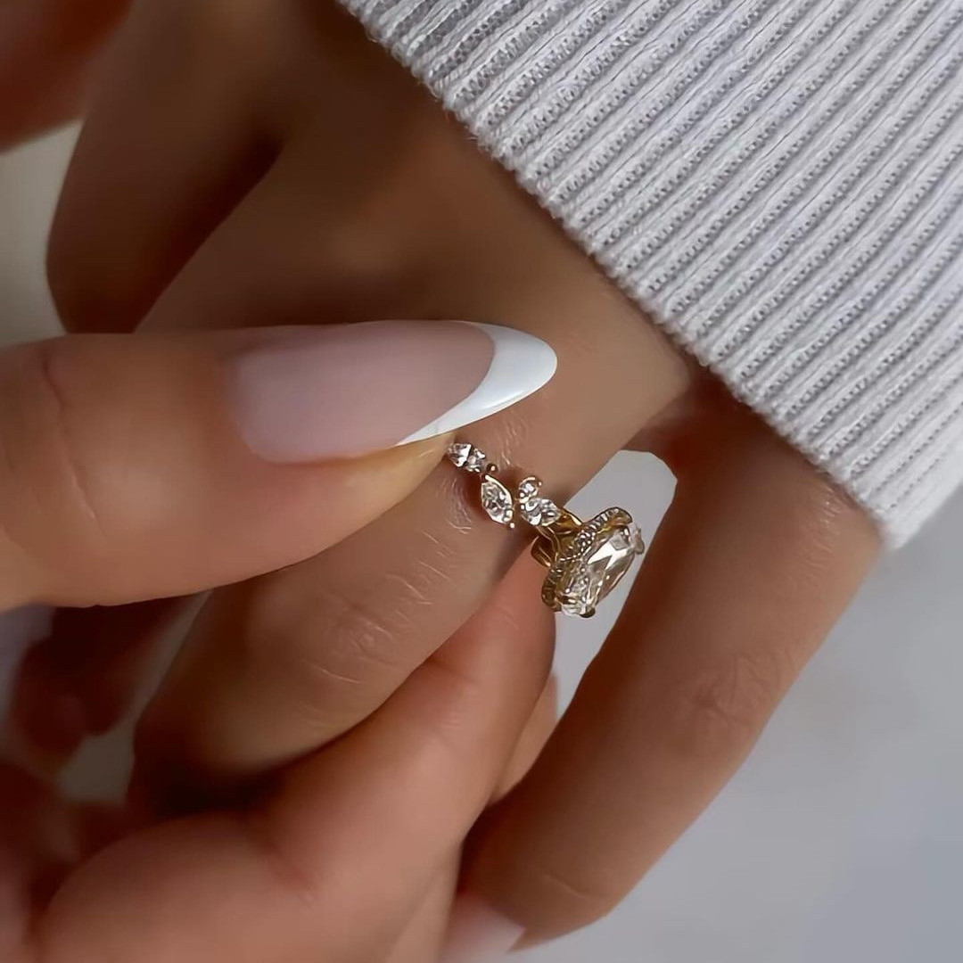 Oval Cut Diamond White Hidden Halo 925 Sterling Silver Yellow Gold Engagement Ring