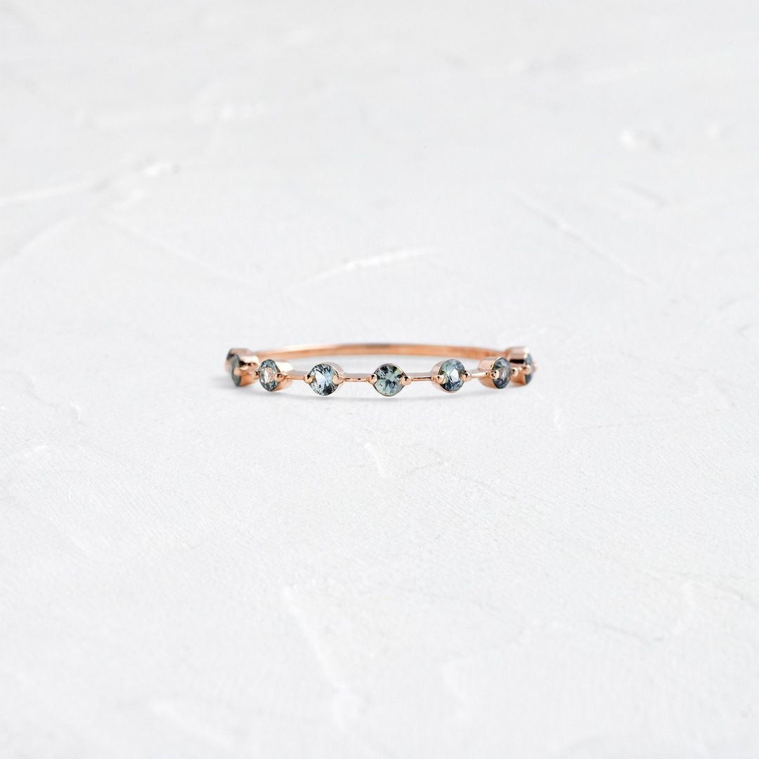 Round Cut Aquamarine Blue Sterling Silver Engagement Ring