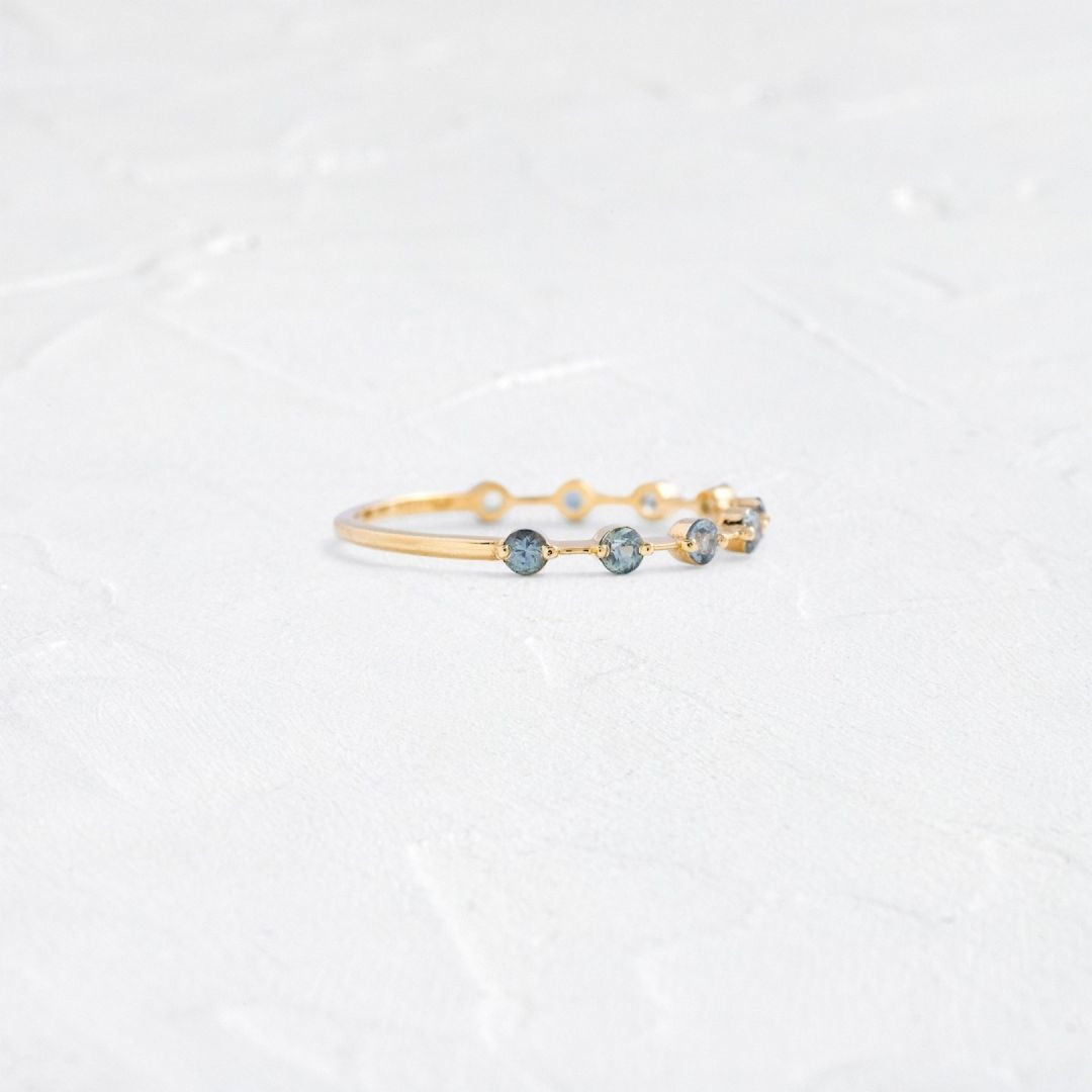 Round Cut Aquamarine Blue Sterling Silver Engagement Ring