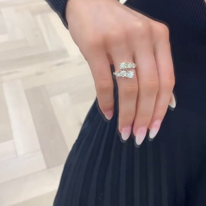 Round Cut Diamond White Sterling Silver Yellow Gold Engagement Ring