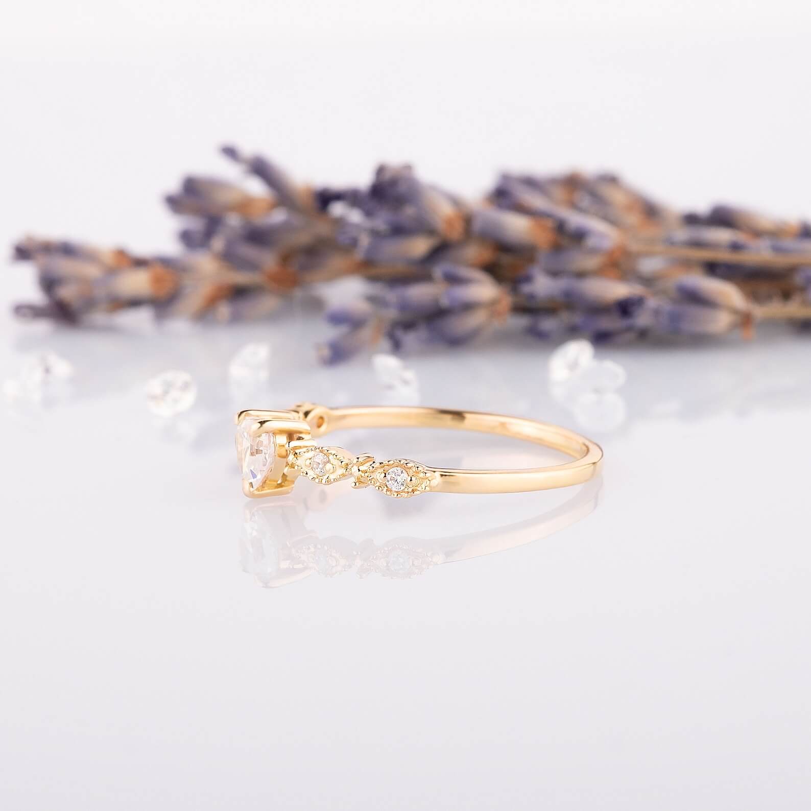 Heart Cut Diamond White Sterling Silver Engagement Ring