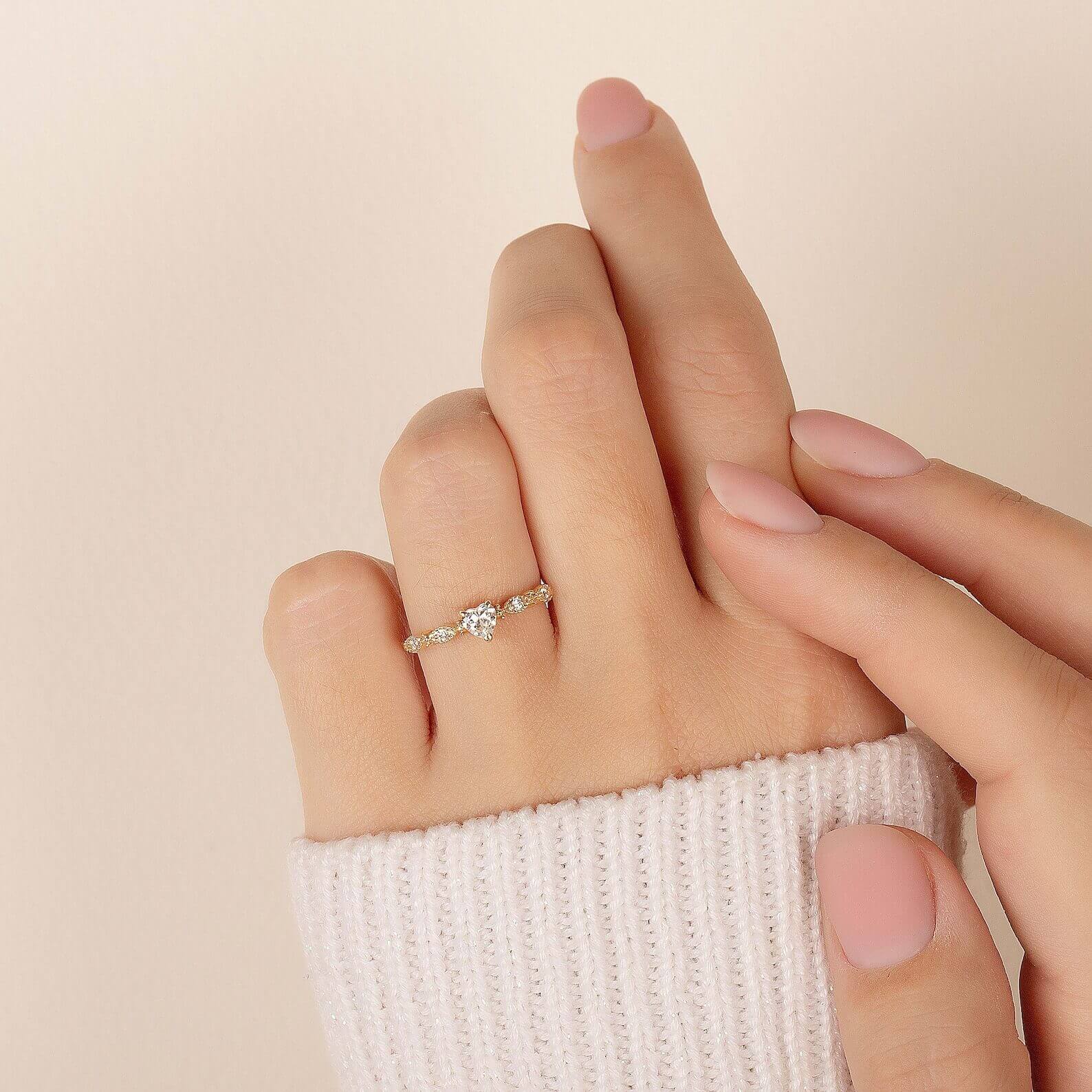 Heart Cut Diamond White Sterling Silver Engagement Ring