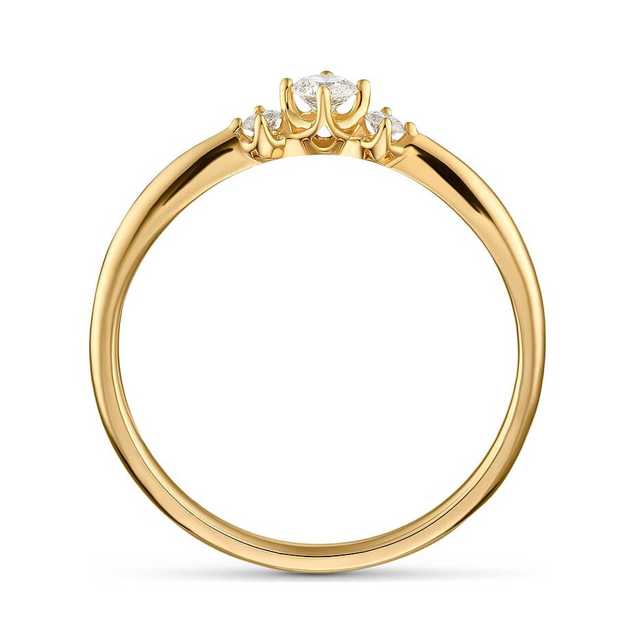 Round Cut Diamond White Sterling Silver 3-Stone Engagement Ring