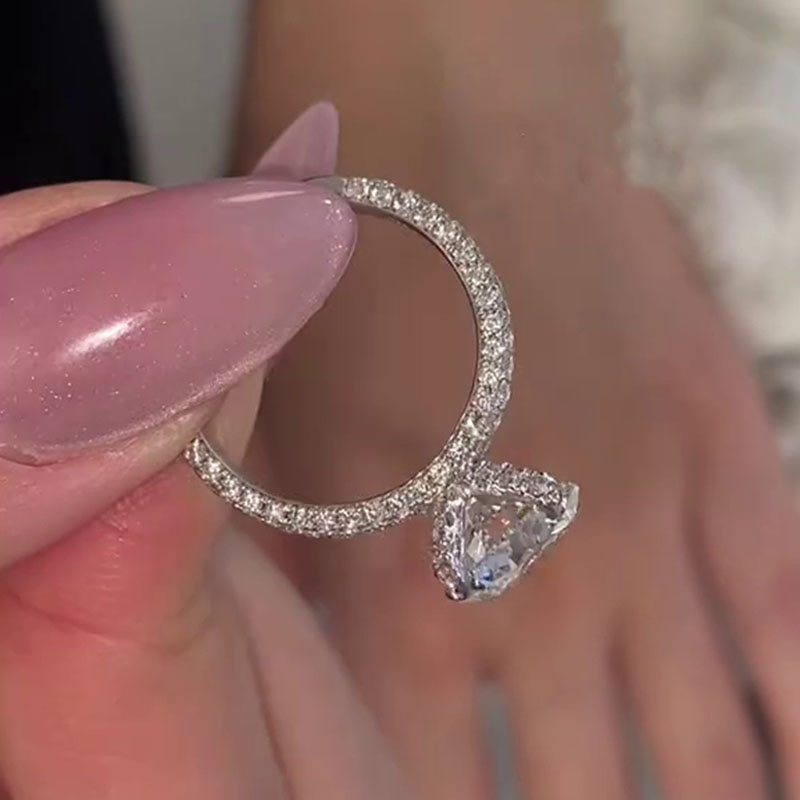 Round Cut Diamond White 925 Sterling Silver Classic Engagement Ring