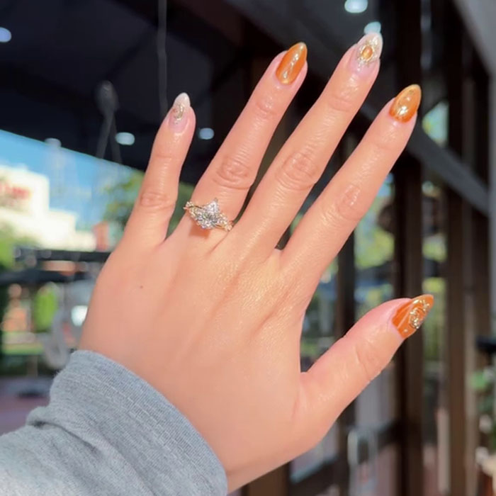 Pear Cut Diamond White 925 Sterling Silver Yellow Gold Art Deco Engagement Ring