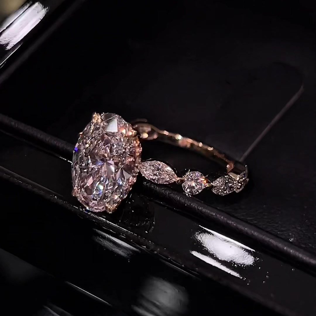 Oval Cut Diamond White Yellow Gold Sterling Silver Classic Engagement Ring