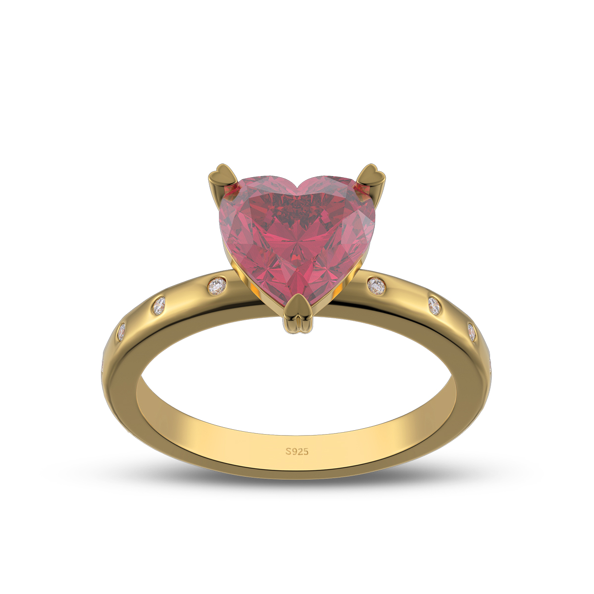 Heart Cut Diamond White Sterling Silver Engagement Ring