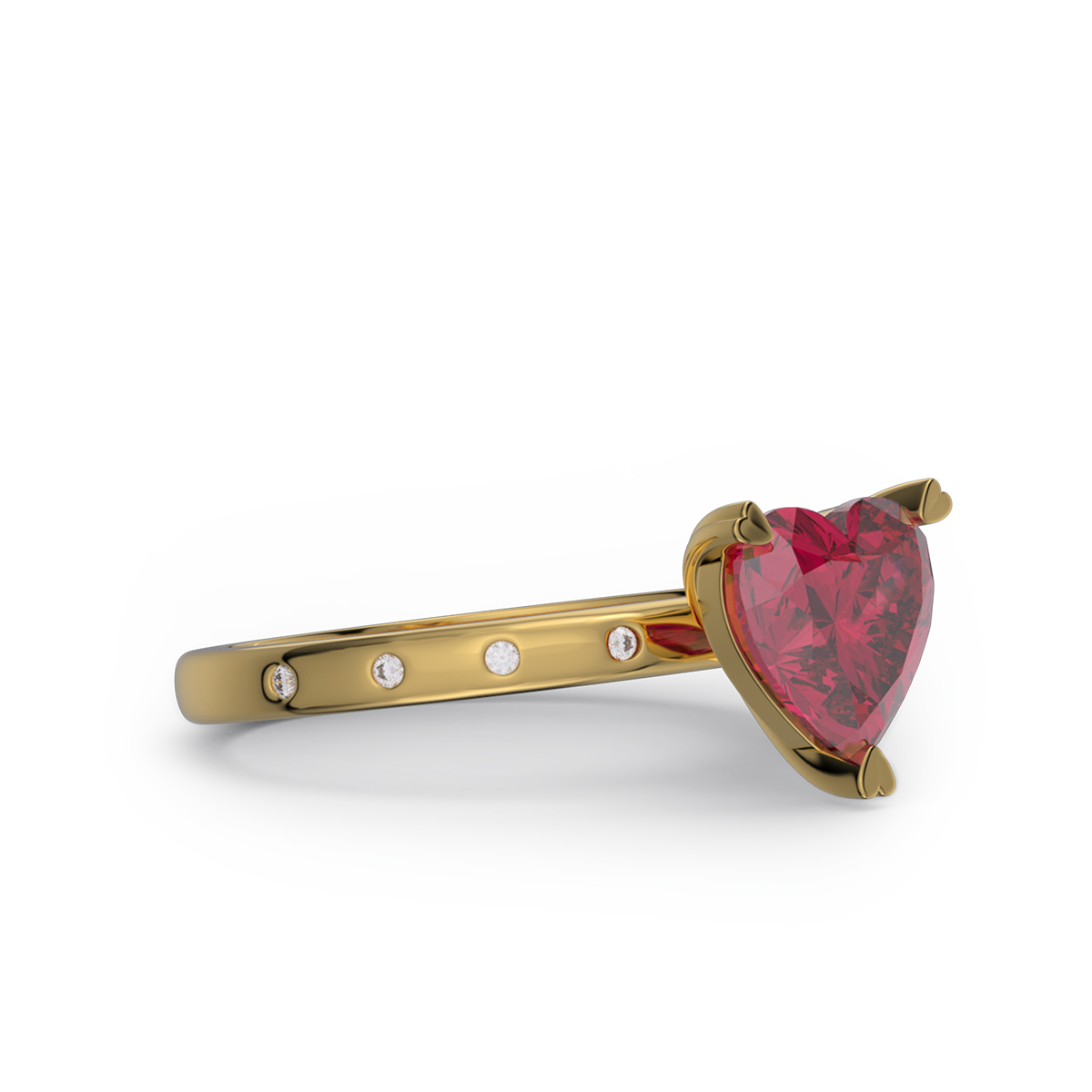 Heart Cut Diamond White Sterling Silver Engagement Ring